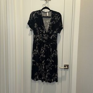 Elegant Black Floral Midi Dress